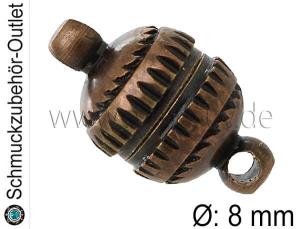 Magnetverschlüsse, nickelfrei, kupferfarben, Ø: 8 mm, 1 Stück