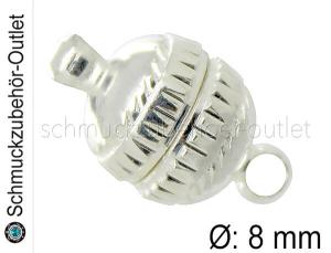 Magnetverschlüsse nickelfrei silberfarben (Ø: 8 mm), 1 Stück