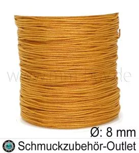 Makramee Band, mangogelb, Ø: ca. 0.8 mm, Meterware