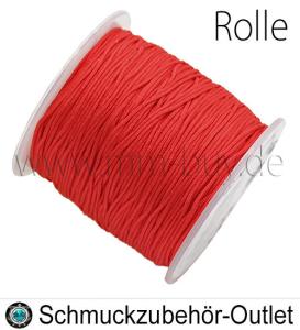 Makramee Band, Knüpffaden, rot, Ø: ca. 1 mm, 1 Spule (100 Meter)