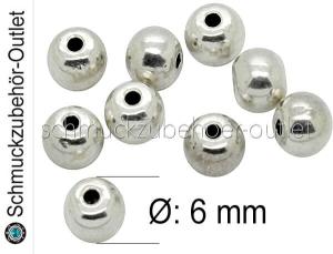 Metallperlen nickelfrei rund glatt Ø: 6 mm, 10 Stück