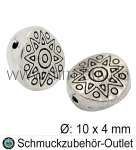 Metallperlen nickelfrei silberfarben Ø: 10 mm, 2 Stück