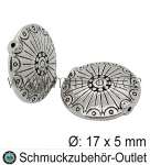 Metallperlen Groß nickelfrei silberfarben (17x5 mm) 1 Stück