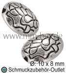 Metallperlen silberfarben oval 10x8mm, 5 Stück