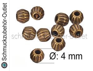 Metallperlen nickelfrei antik Bronze Ø: 4 mm, 20 Stück