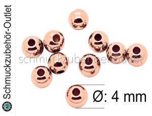 Metallperlen rund, Ø: 4 mm roségold, 25 Stück