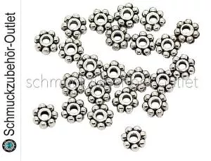 Metallperlen - Zwischenperlen antikes Silber (ca. Ø: 4,5 mm), 50 Stück