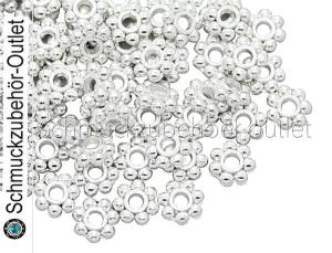 Metallperlen - Zwischenperlen silber (ca. Ø: 4 mm), 50 Stück