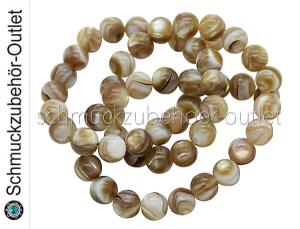 Natürliche Südsee Muschelperlen beige ( Ø: 6 mm), 1 Strang