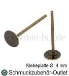 Ohrstecker Klebeplatte Ø: 4 mm nickelfrei bronzefarben, 20 Stück (10 Paar)