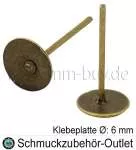 Ohrstecker Klebeplatte Ø: 6 mm nickelfrei bronzefarben, 20 Stück (10 Paar)