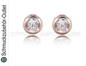 925 Sterlingsilber Ohrstecker mit Strass in roségold ⇒ Sophie