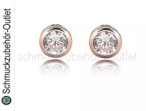 925 Sterlingsilber Ohrstecker mit Strass in roségold ⇒ Sophie