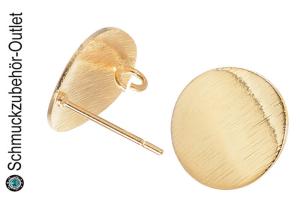 Ohrstecker mit Öse 18k vergoldet (Ø: 12 mm), 2 Stück (1 Paar)