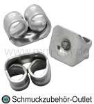 Ohrring Stopper rhodiniert (3.5x4.5 mm, Loch: 0.8 mm), 20 Stück
