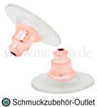 Ohrring Stopper mit Silikonplatte roségold (10x6 mm, Loch: 0.7 mm), 10 Stück