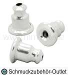 Ohrring Stopper nickelfrei silberfarben (6x3.5 mm, Loch: 0.8 mm), 20 Stück