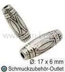 Ovale Metallperlen antik Silber (17x6 mm) 1 Stück