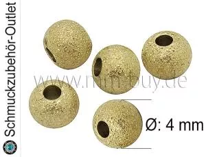 Edelstahl Stardust Perlen, goldfarben, Ø: 4 mm, 5 Stück