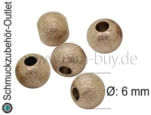 Edelstahl Stardust Perlen, roségold, Ø: 6mm, 5 Stück