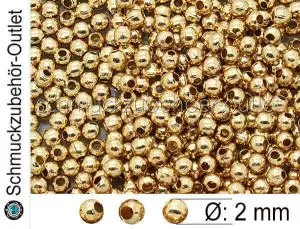 Quetschperlen roségold rund (Ø: 2mm), 200 Stück
