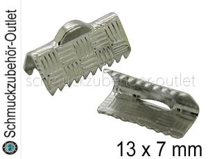 Bandklemmen rhodiniert (13 x 7 mm), 10 Stück