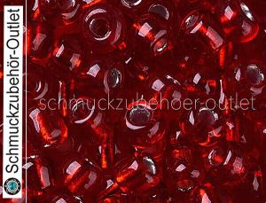Rocailles dunkelrot transparent mit Silbereinzug (4 mm - 6/0), 25 g