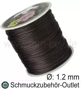 Satinband, braun, Ø: 1.2 mm, Meterware