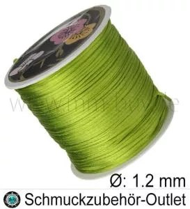 Satinband, maigrün, Ø: 1.2 mm, Meterware