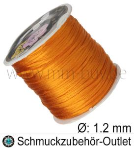Satinband, orange, Ø: 1.2 mm, Meterware