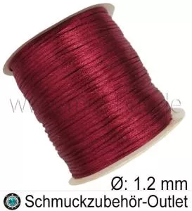 Satinband, dunkelrot, Ø: 1.2 mm, Meterware