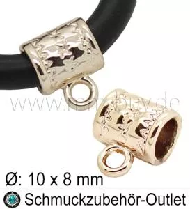 Anhängerträger, nickelfrei, goldfarben, 10x8 mm, 2 Stück