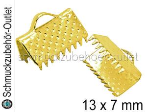 Bandklemmen goldfarben nickelfrei (13 x 7 mm), 10 Stück
