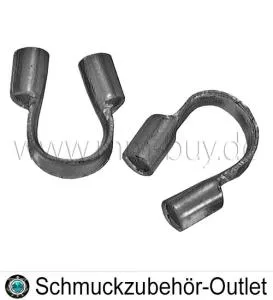 Schmuck Drahtschützer schwarz oxidiert (für 0.45 mm Drahtstärke) 50 Stück