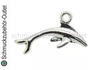 Schmuckanhänger Delfin silberfarben (12 x 23,5 mm), 1 Stück