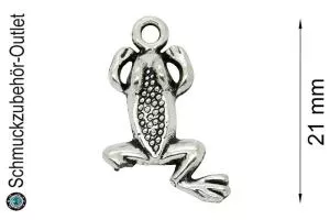 Schmuckanhänger Frosch silberfarben (21 x 13 mm), 1 Stück