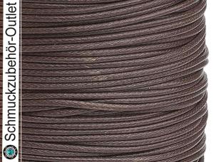 Schmuckband, gewachst, braun, 1 mm, Länge: zum Auswählen