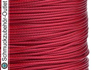 Schmuckband, gewachst, dunkelrot, 1 mm, Länge: zum Auswählen