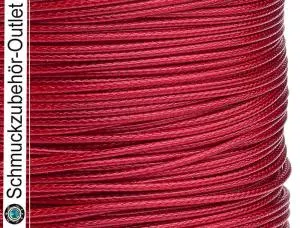 Schmuckband, gewachst, dunkelrot, 1 mm, Länge: zum Auswählen