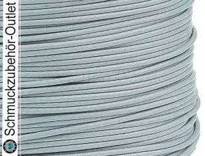 Schmuckband, gewachst, hellgrau, 1 mm, Länge: zum Auswählen