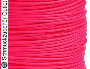 Schmuckband, gewachst, pink, 1 mm, Länge: zum Auswählen