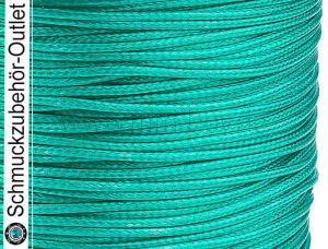Schmuckband, gewachst, türkis, 1 mm, Länge: zum Auswählen