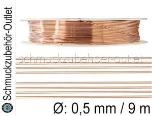 Schmuckdraht roségold (Ø: 0,5 mm), 1 Spule / 9 Meter