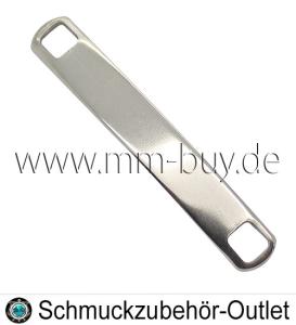 Edelstahl Schmuckverbinder, rechteckig, 33 x 5 mm, 1 Stück