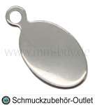 Edelstahl Schmuckanhänger, oval, 1 Stück