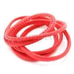 Band mit Naht - gesteppt, Ø: 4 mm, rot, rund, Meterware