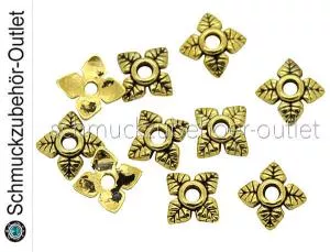 Perlenkappen Altgoldfarben (6 x 6 mm), 10 Stück