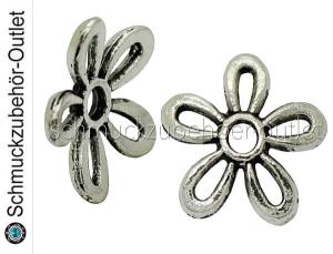 Perlenkappen nickelfrei silberfarben (12 x 2 mm), 2 Stück