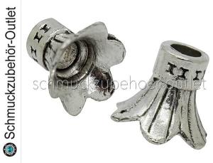 Perlenkappen nickelfrei silberfarben (9 x 10 mm), 2 Stück