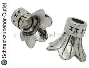 Perlenkappen nickelfrei silberfarben (9 x 10 mm), 2 Stück
